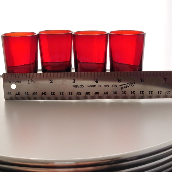 4 Luminarc Cavalier Shot Glasses | Ruby Red ♥️🍒 - Picture 8 of 11